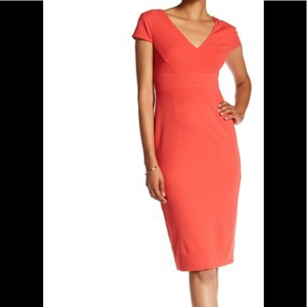 Cap Sleeve Crepe Sheath Dress